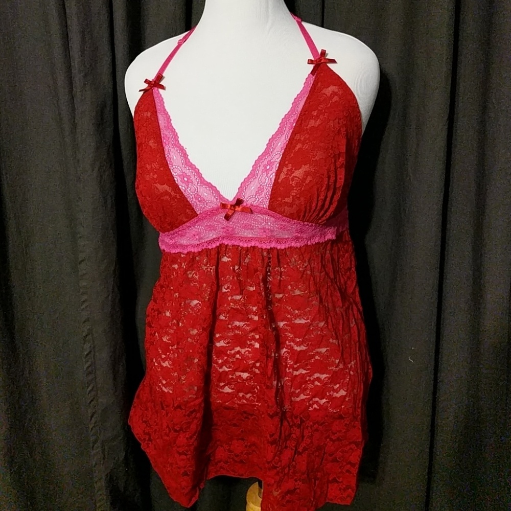 Torrid size 1 red and pink lingerie